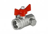 Кран для ВОДЫ NP/59 c дренажем и воздухоотвод. 1/2"- М20х1.5 ВР/ВР руч-бабочка НИКЕЛ, VALFEX (60/15)